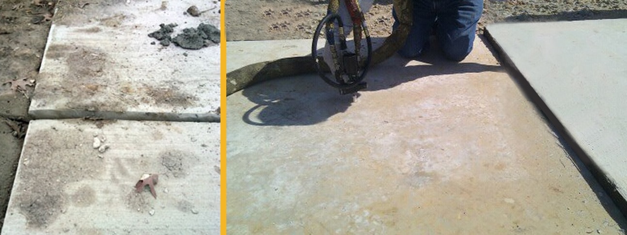 Slab leveling with foam raises a sunken slab